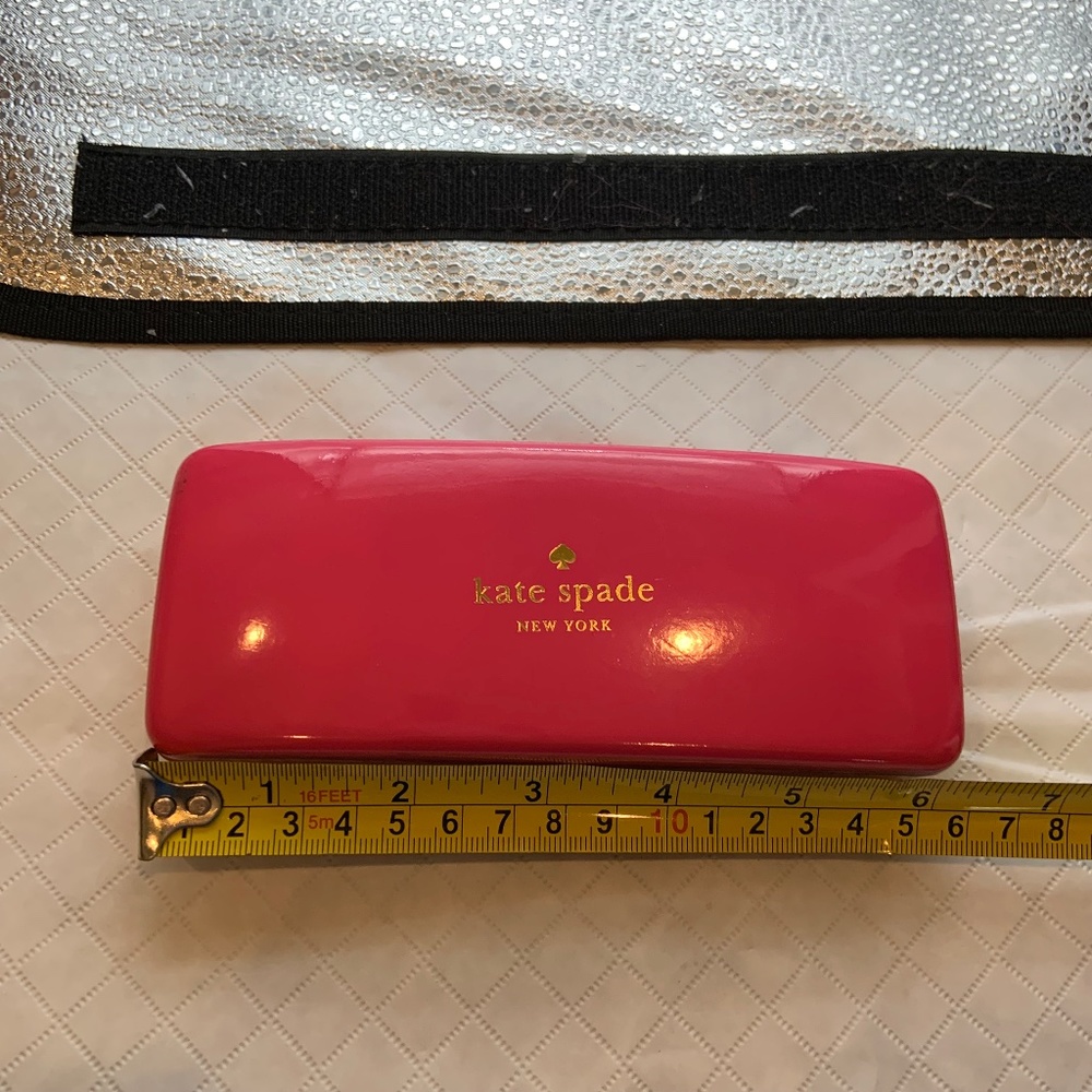 Kate Spade Women's Colorblock Pink & Orange Hard Glasses Case - Picture 12 of 13
